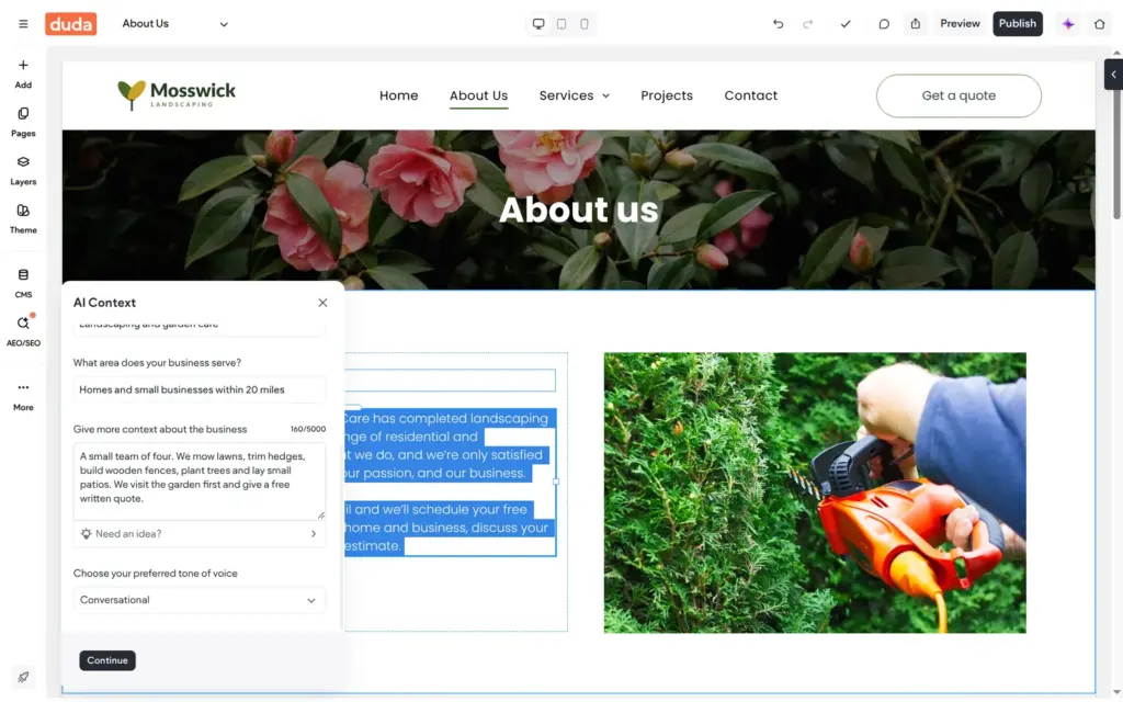 Duda asks for AI context before the first AI text