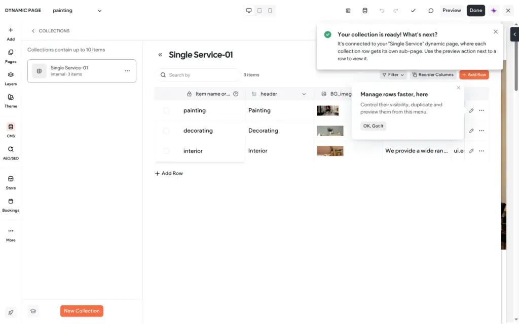 A sample collection with a placeholder code in one field