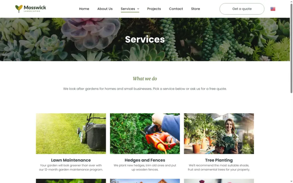 Services page