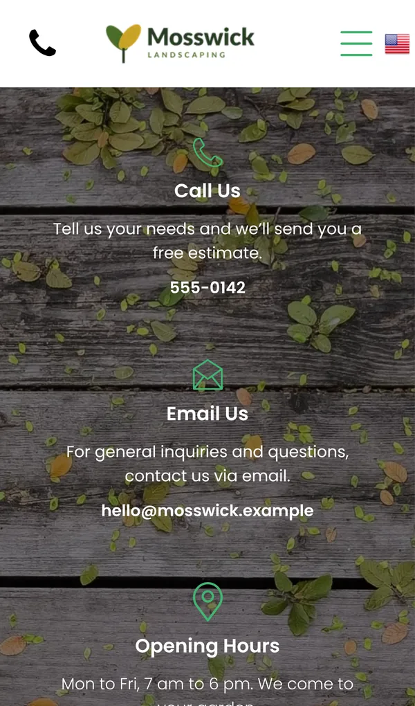 Contact details on a phone