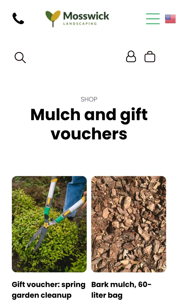 Store page on a phone
