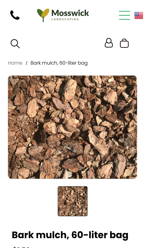 Product page on a phone