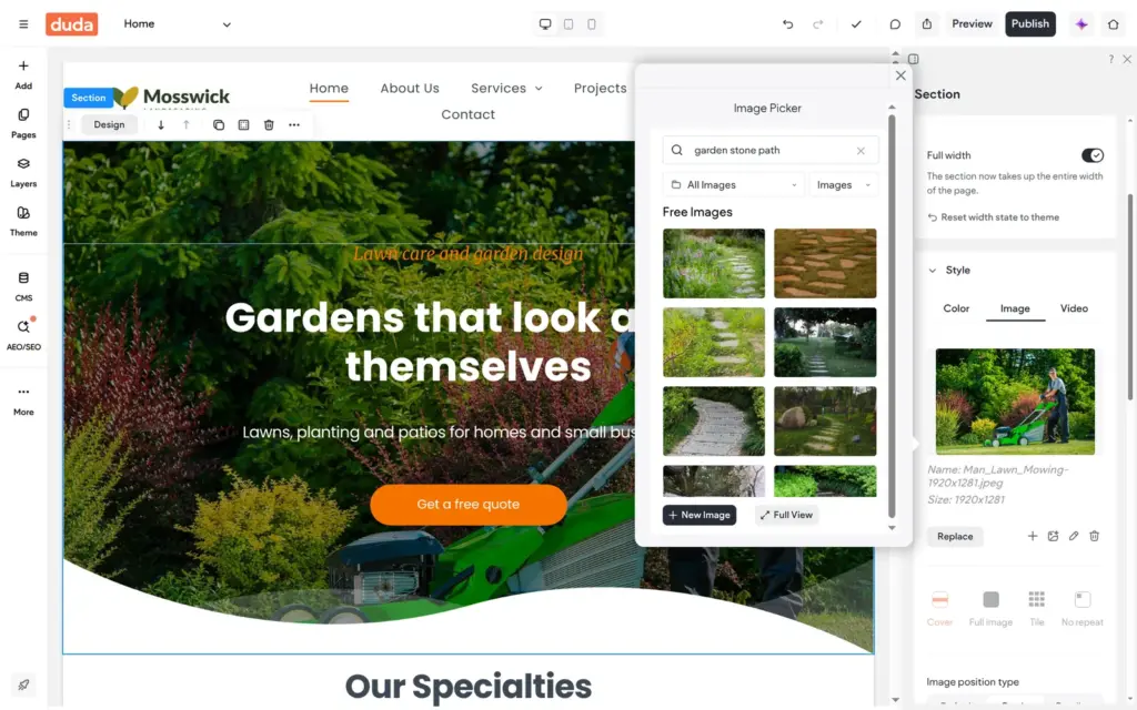 Free stock photos in the image picker