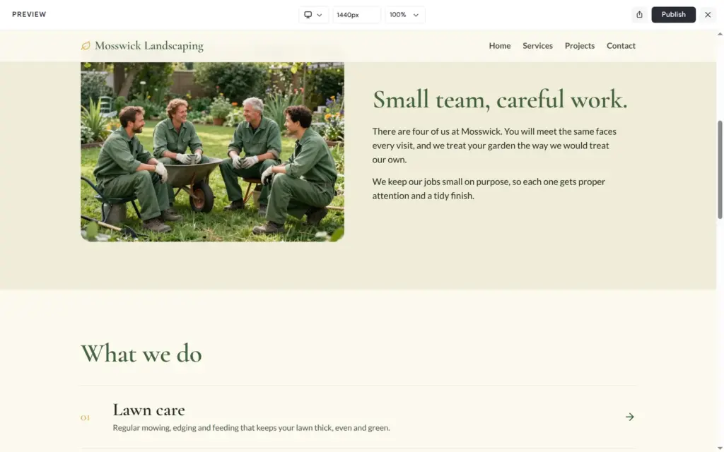 AI photo of four gardeners