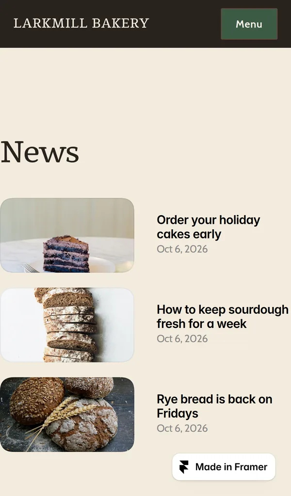 News list on a phone