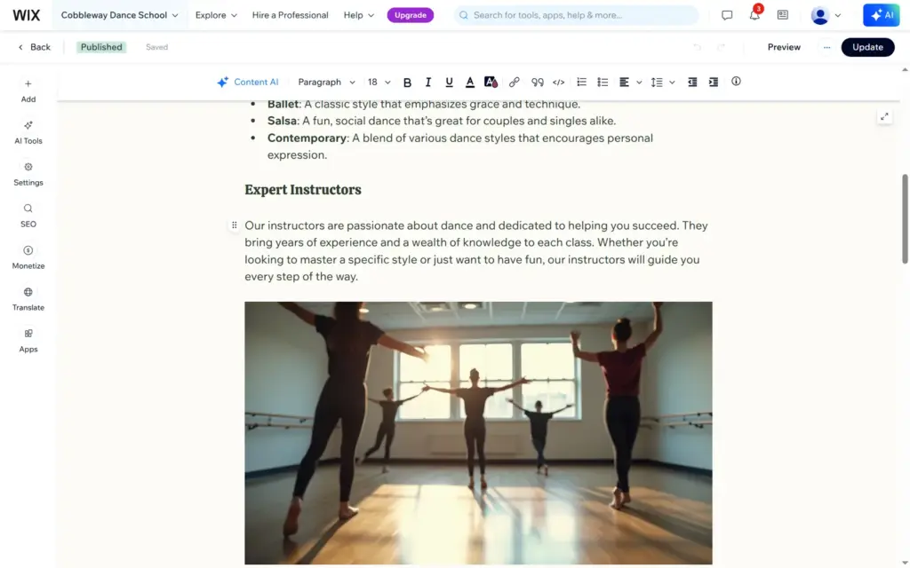 Blog post written by Aria claiming expert instructors with years of experience
