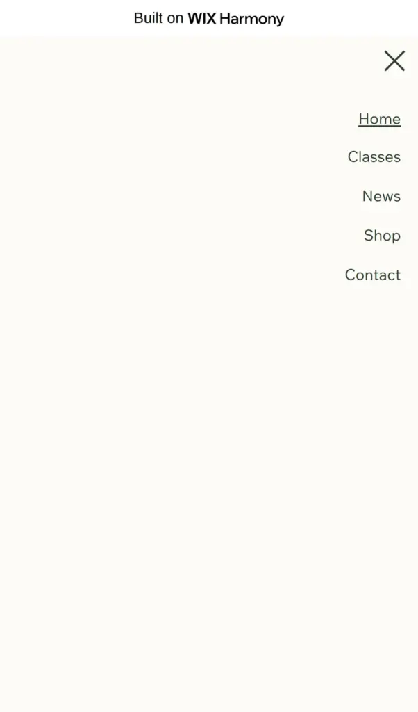 Phone menu of the dance school site