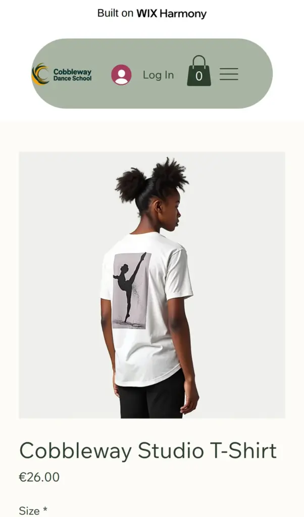 Product page on a phone