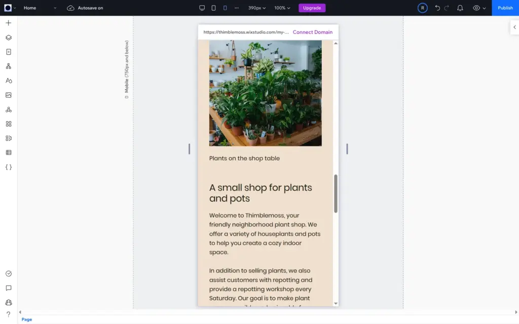 Section on the phone layout after applying Responsive AI