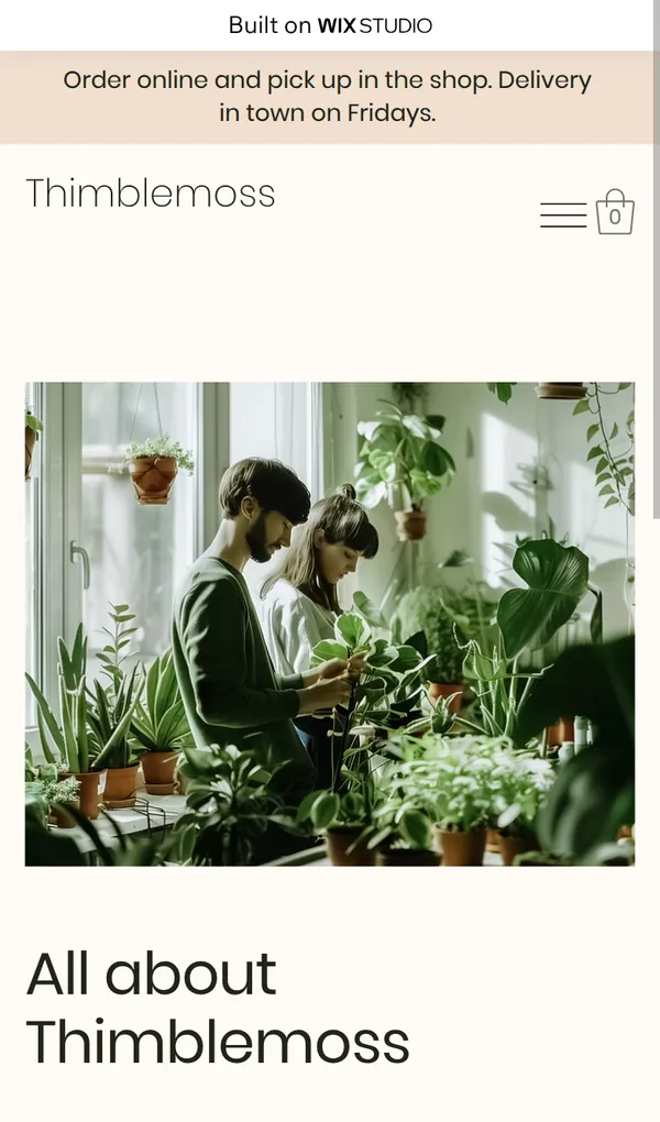 About page on a phone