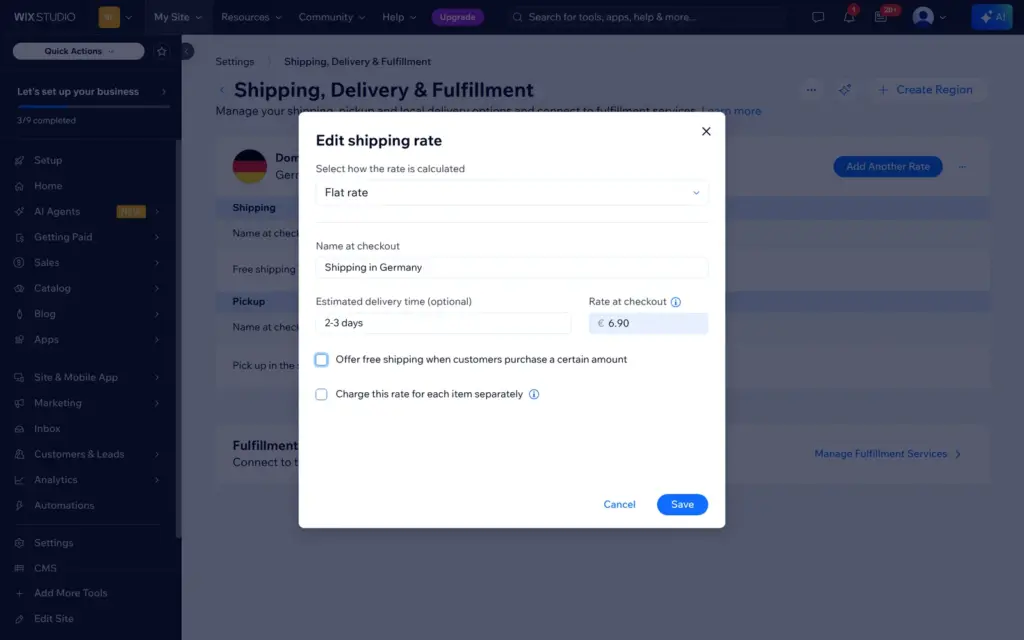 Flat shipping rate of 6.90 euros for Germany