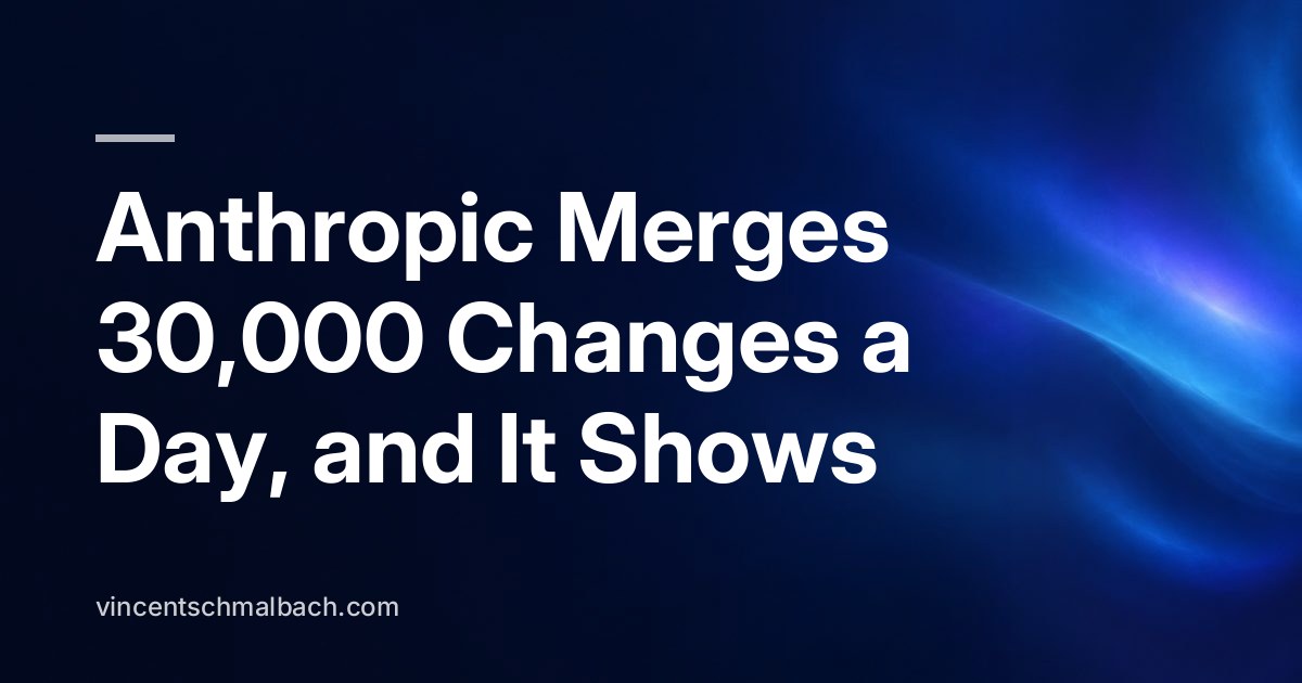 Anthropic Merges 30,000 Changes a Day, and It Shows